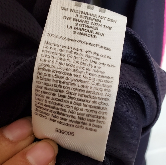 Adidas Blue Pink ¾ Zip Pullover Large - Picture 6 of 9